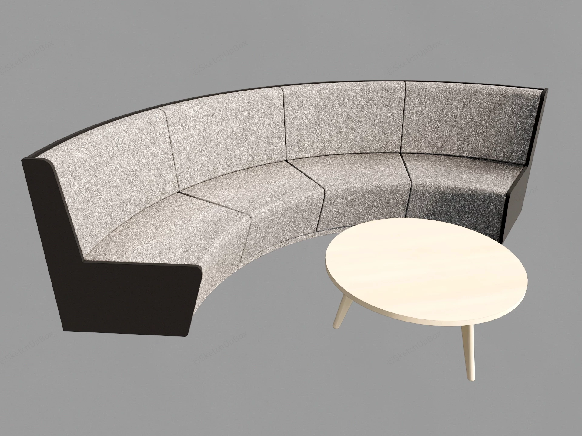 Curved Sectional Sofa And Table sketchup model preview - SketchupBox