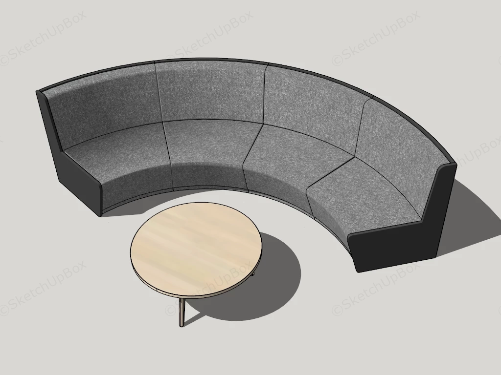 Curved Sectional Sofa And Table sketchup model preview - SketchupBox