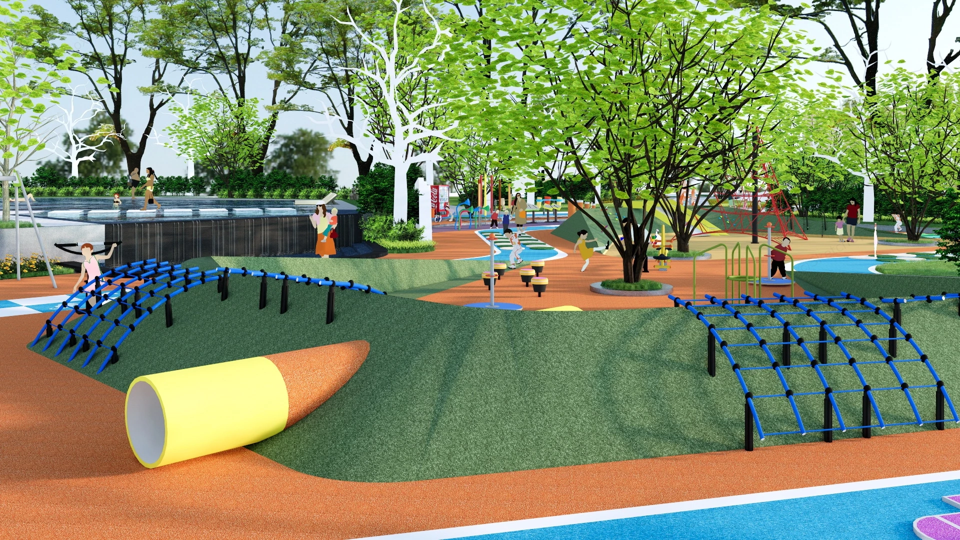 Community Playground And Pool sketchup model preview - SketchupBox