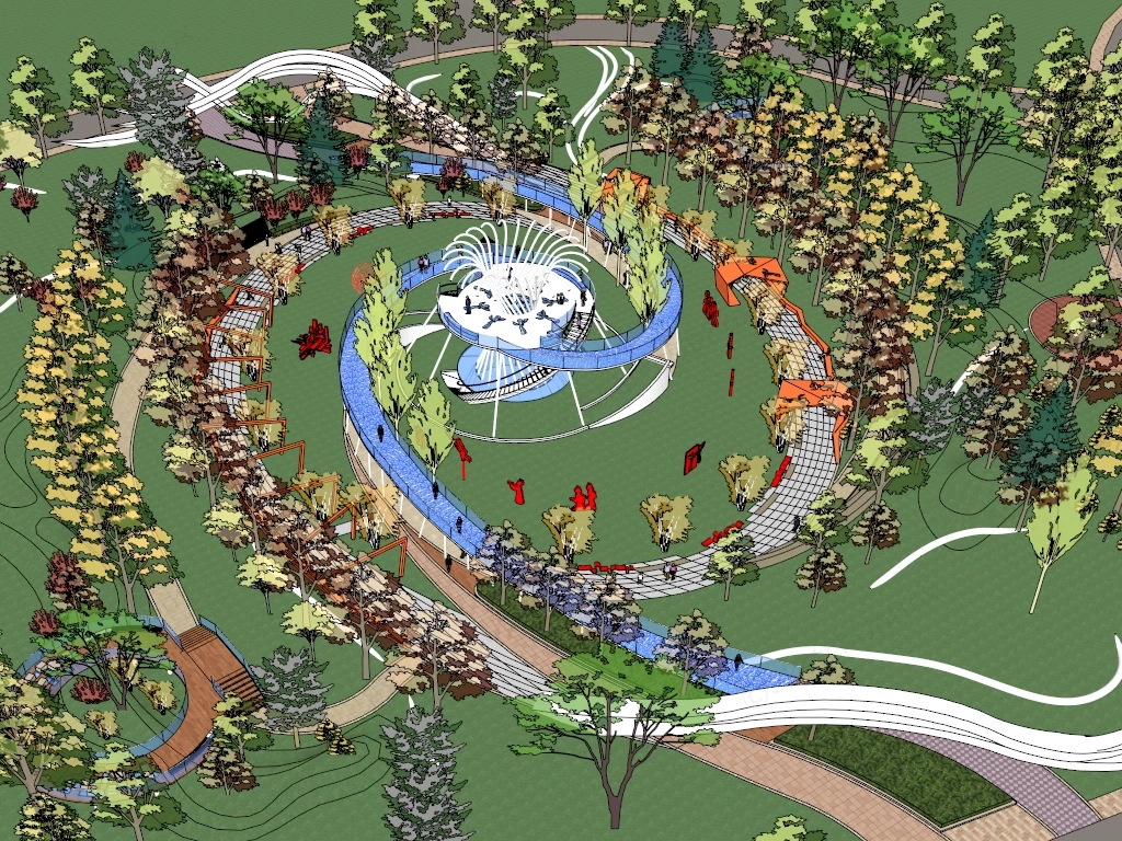 Beautiful Elevated Walkway sketchup model preview - SketchupBox