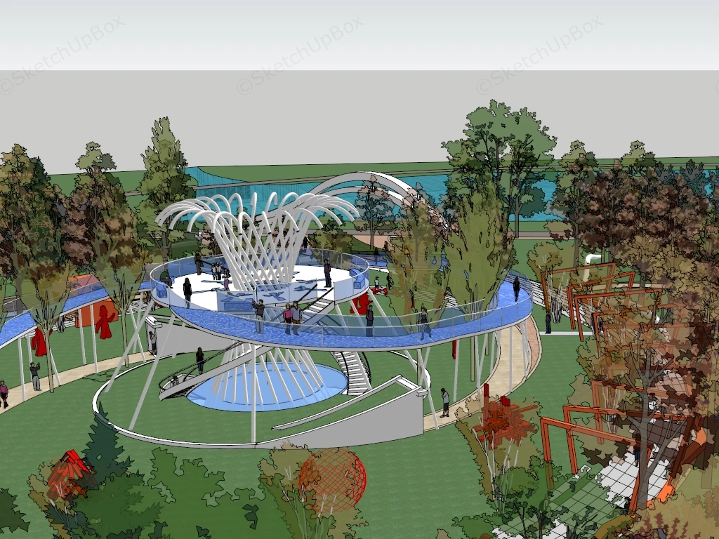 Beautiful Elevated Walkway sketchup model preview - SketchupBox