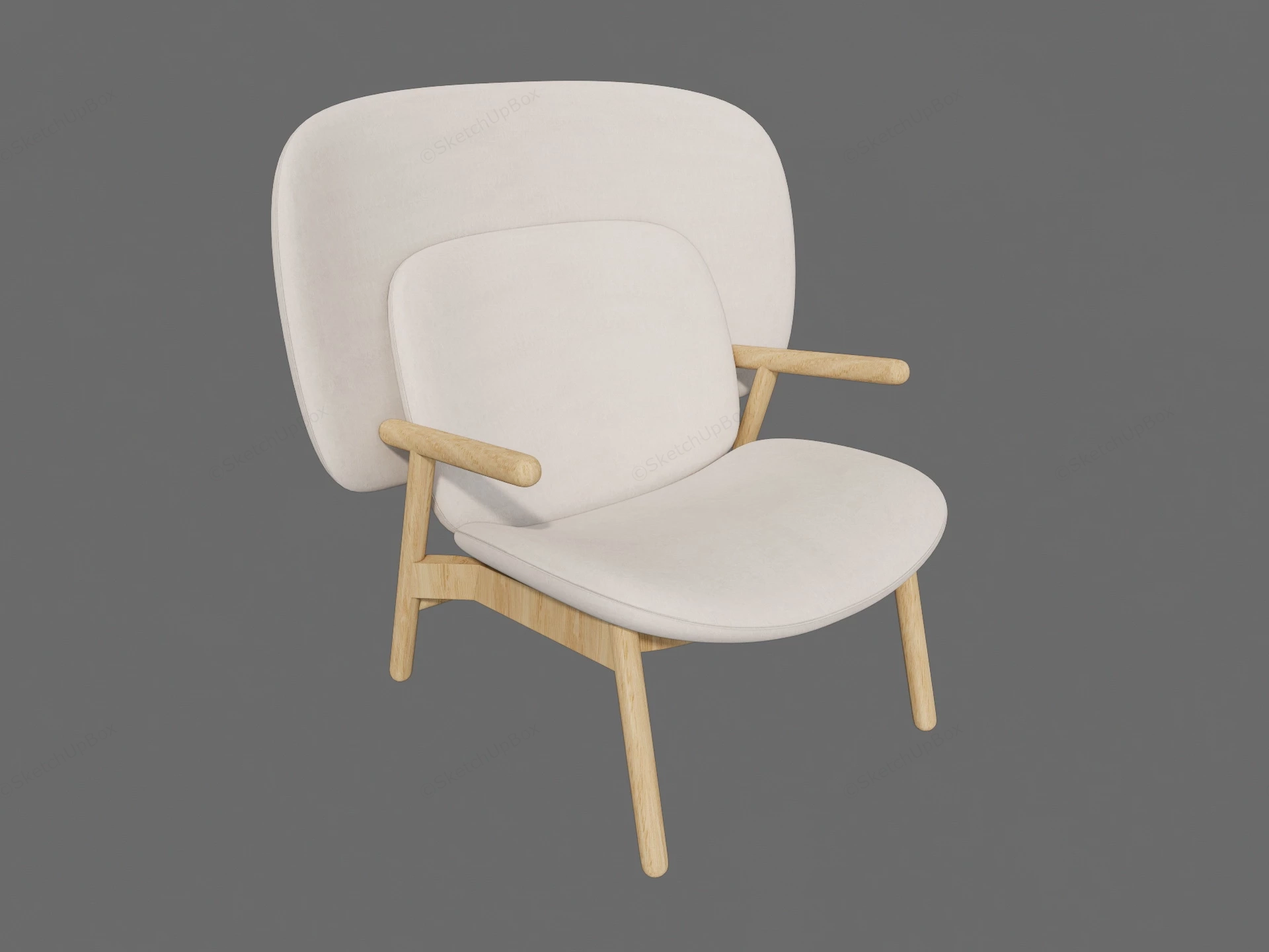 Fabric Lounge Chair sketchup model preview - SketchupBox