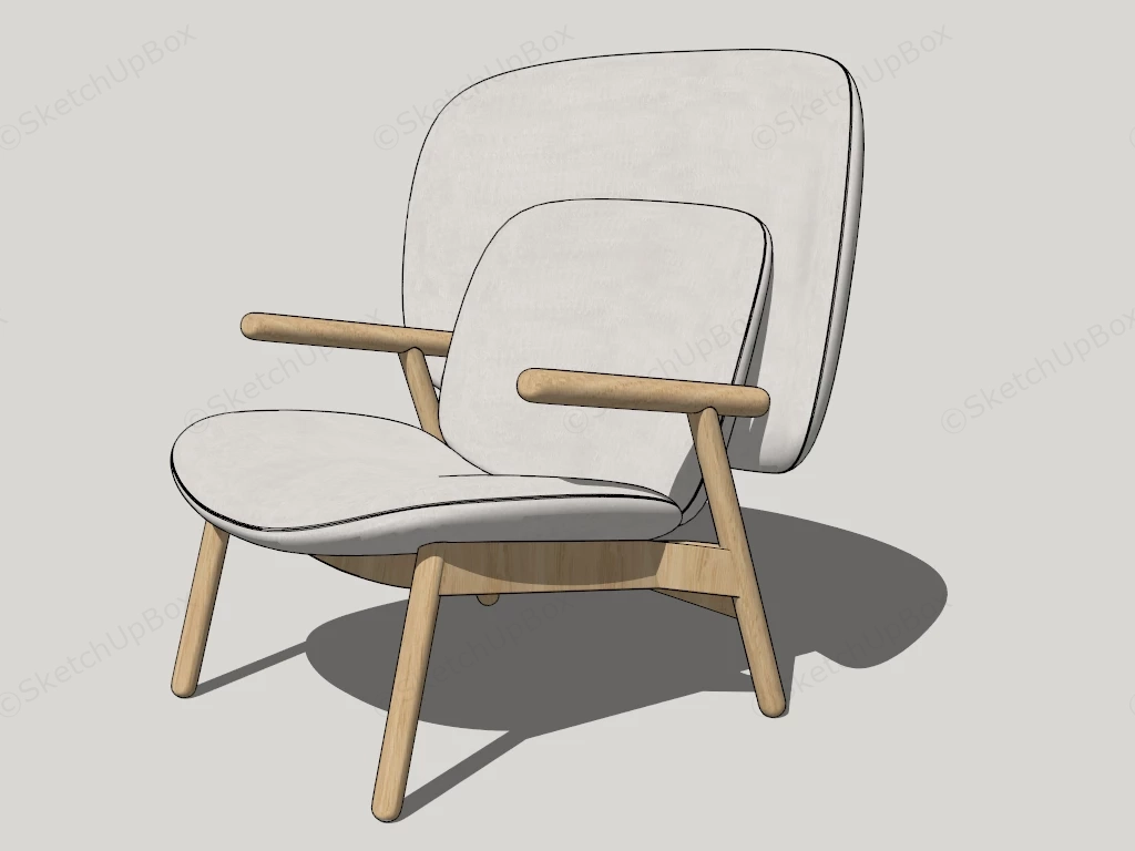 Fabric Lounge Chair sketchup model preview - SketchupBox