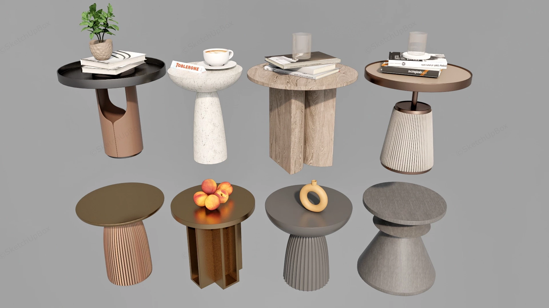 Contemporary Side Table Designs sketchup model preview - SketchupBox
