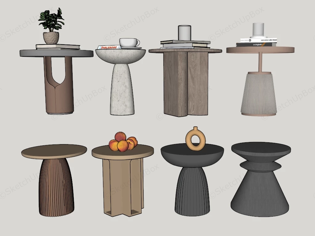 Contemporary Side Table Designs sketchup model preview - SketchupBox
