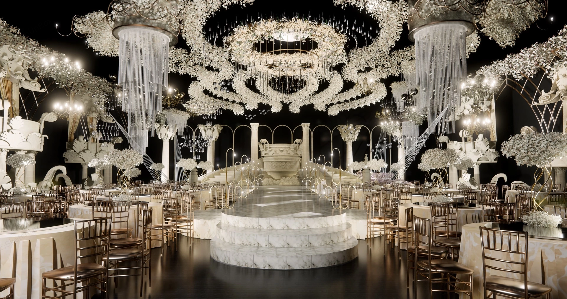 Luxury Wedding Reception Venue sketchup model preview - SketchupBox