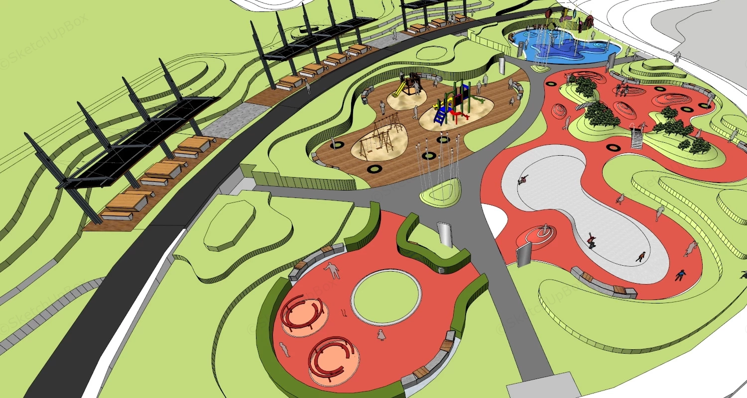 Urban Playground Design sketchup model preview - SketchupBox