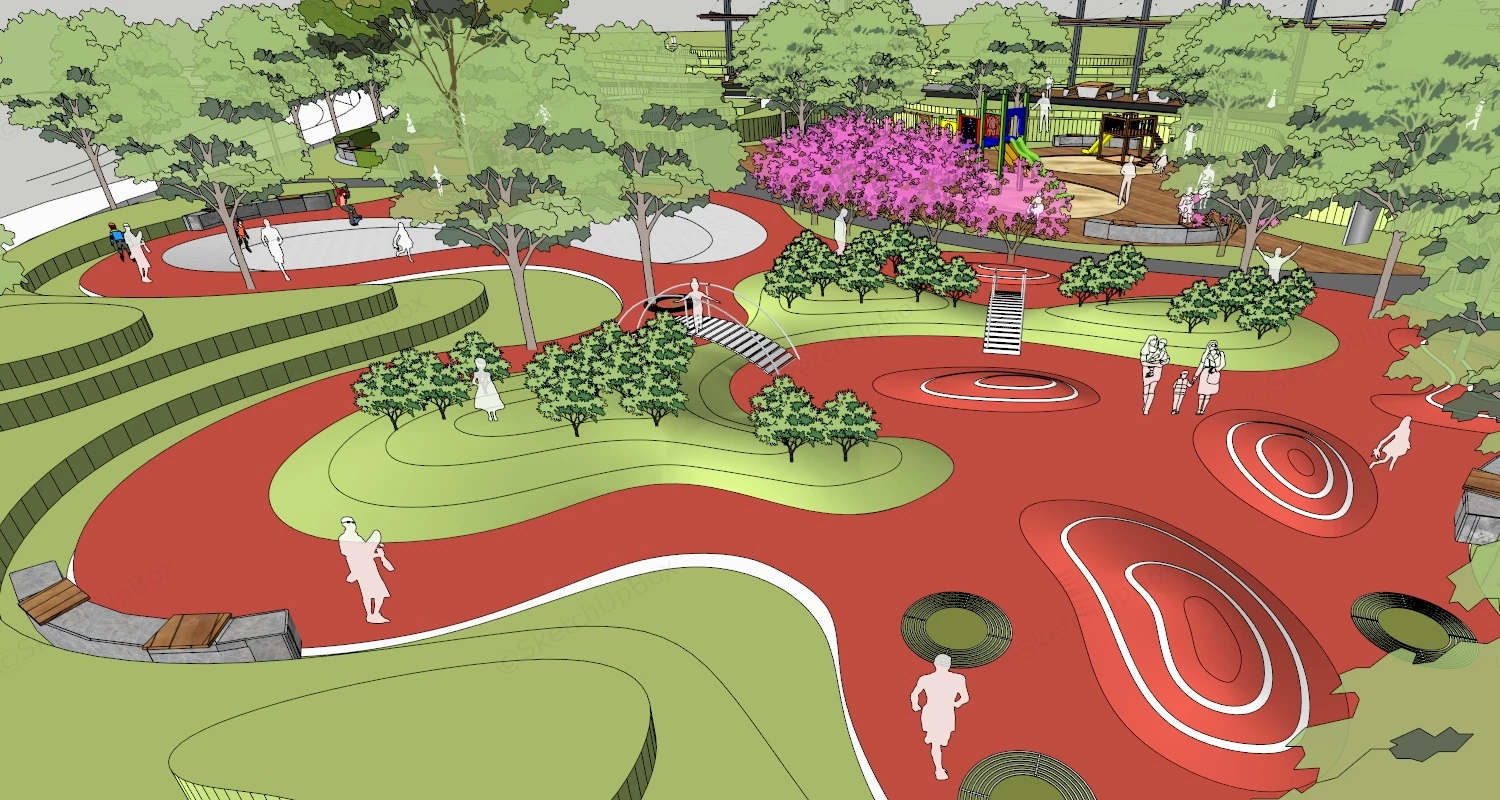 Urban Playground Design sketchup model preview - SketchupBox