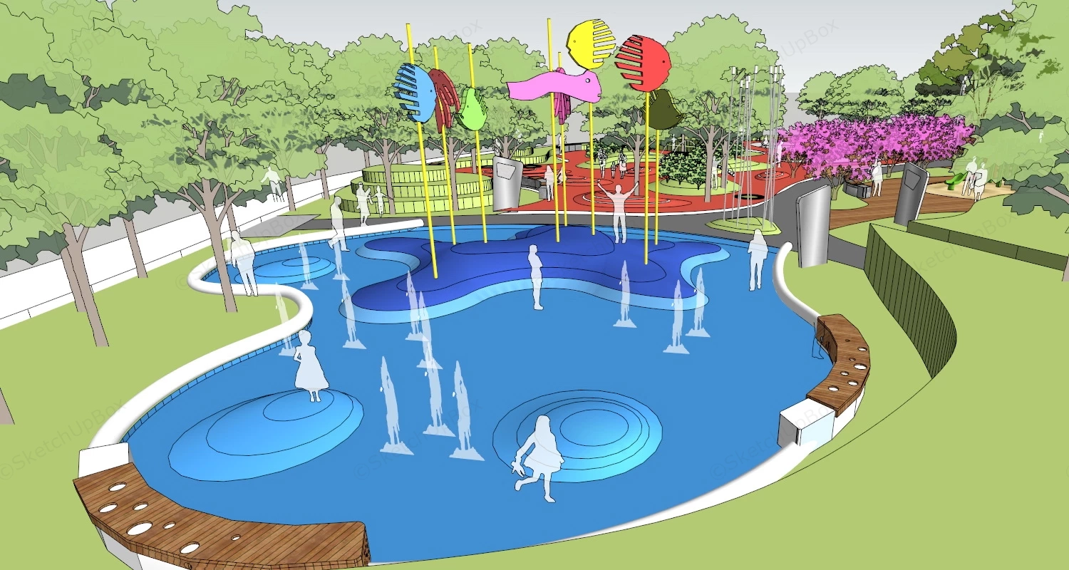 Urban Playground Design sketchup model preview - SketchupBox