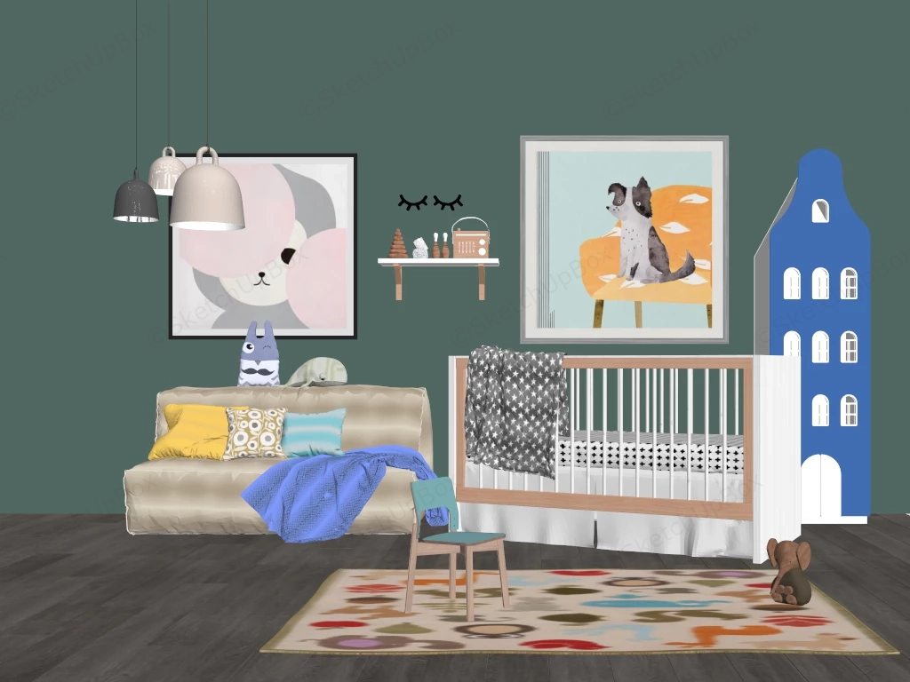 Baby Nursery Furniture sketchup model preview - SketchupBox