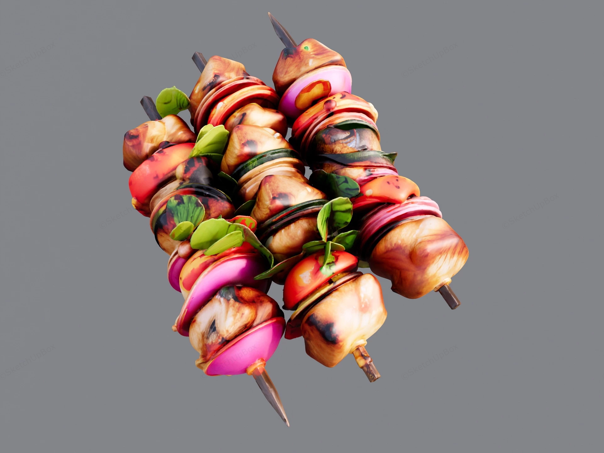 Grilled Kabobs sketchup model preview - SketchupBox