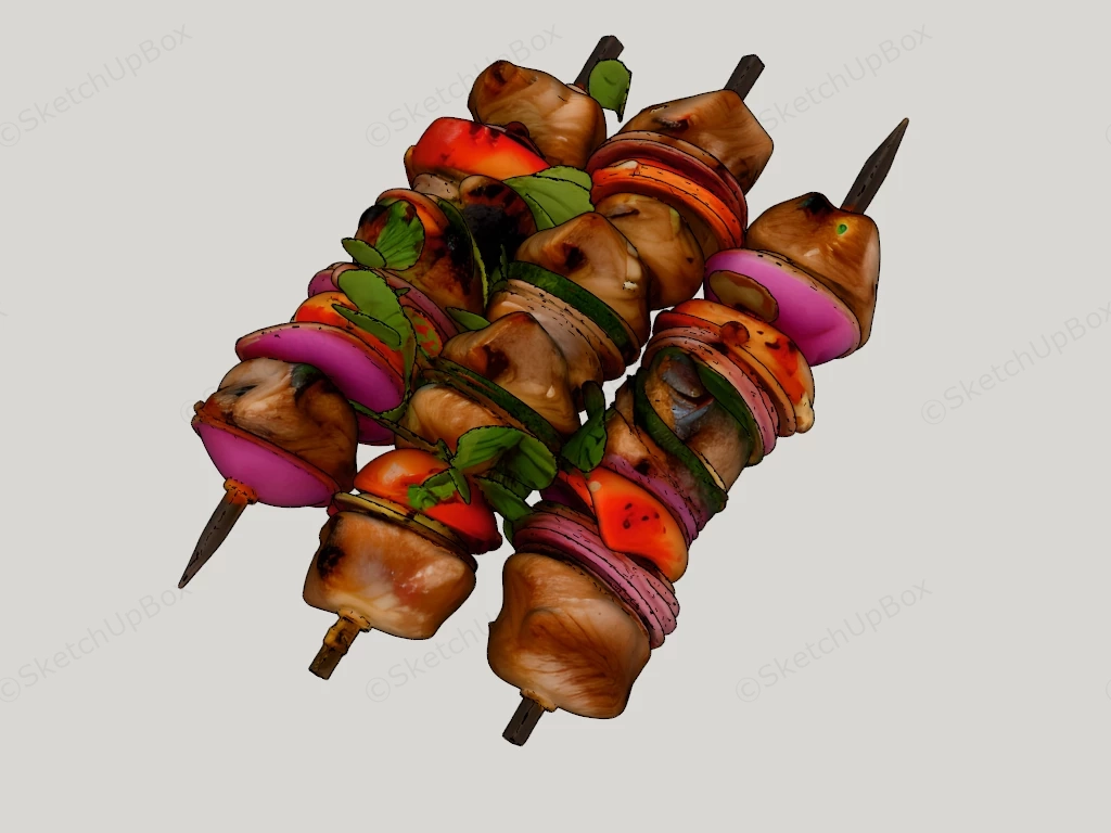 Grilled Kabobs sketchup model preview - SketchupBox