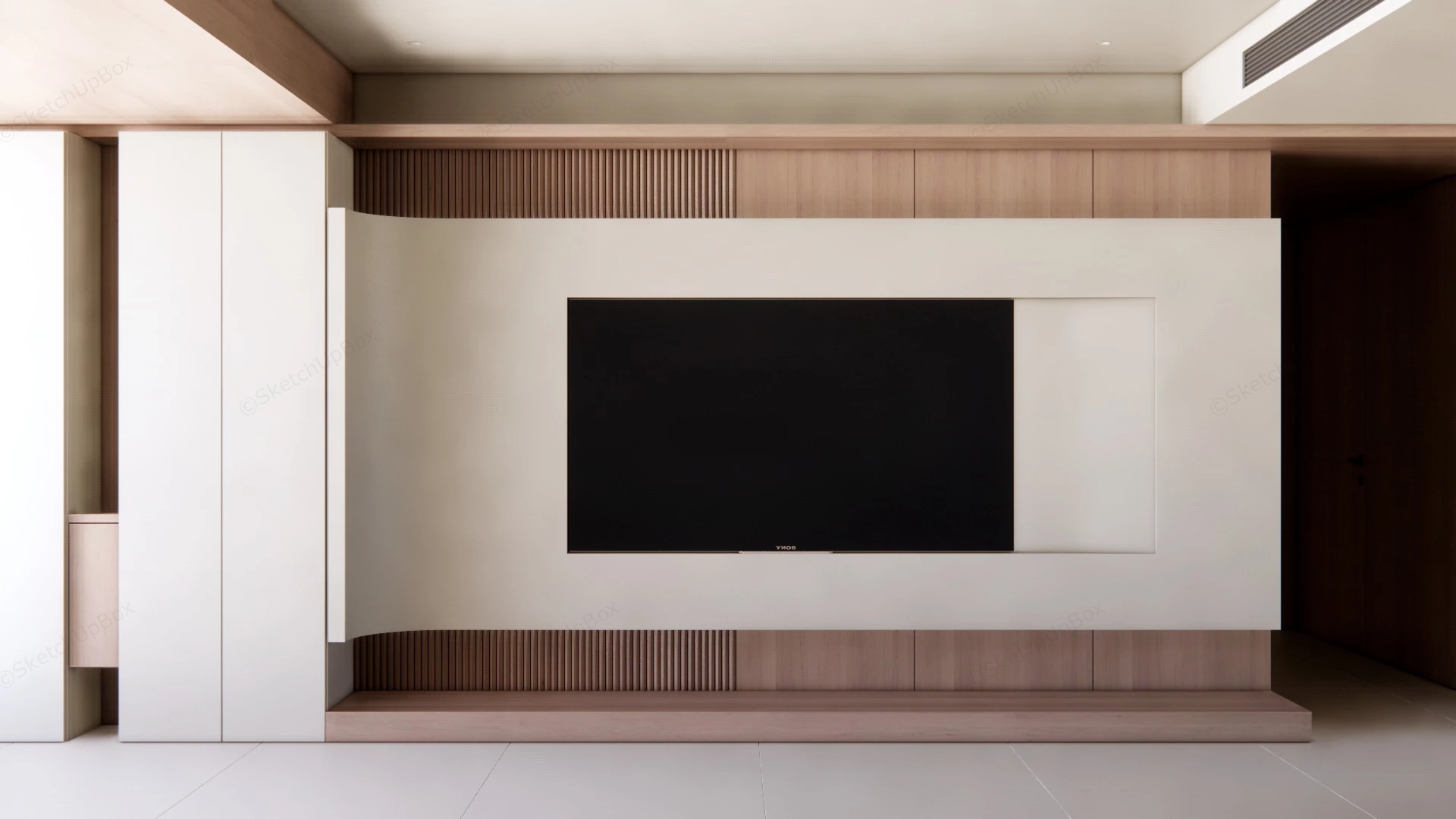 Zen Entertainment Wall Design Idea sketchup model preview - SketchupBox