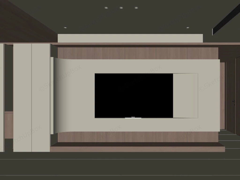 Zen Entertainment Wall Design Idea sketchup model preview - SketchupBox