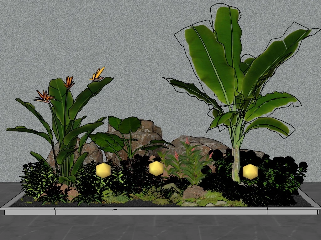 Landscape Bed Ideas sketchup model preview - SketchupBox