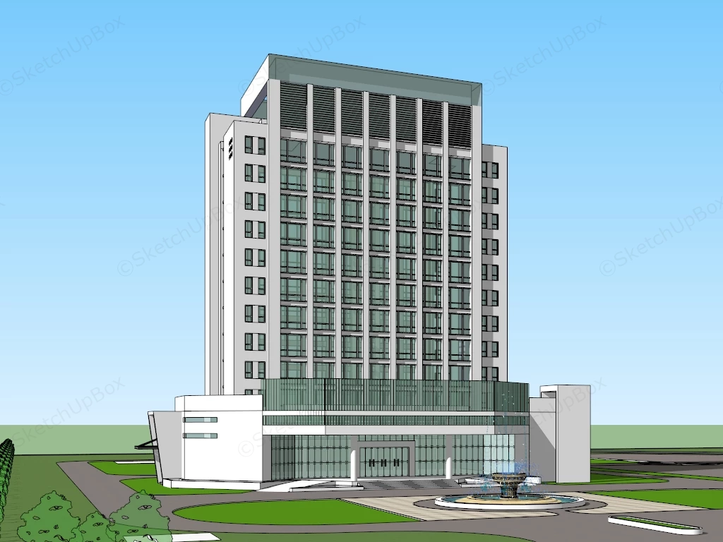 Modern Corporate Office Building sketchup model preview - SketchupBox