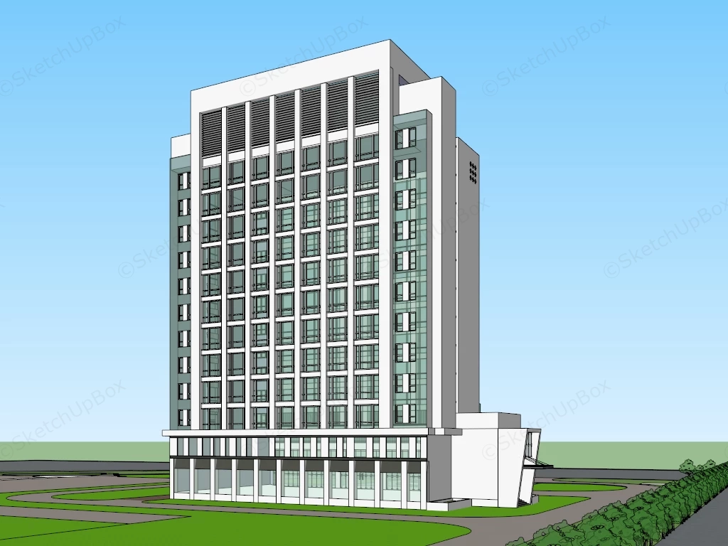 Modern Corporate Office Building sketchup model preview - SketchupBox