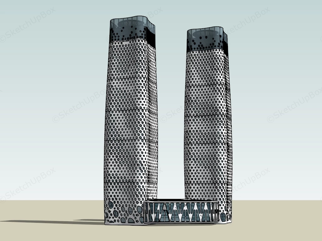 Twin Skyscrapers sketchup model preview - SketchupBox