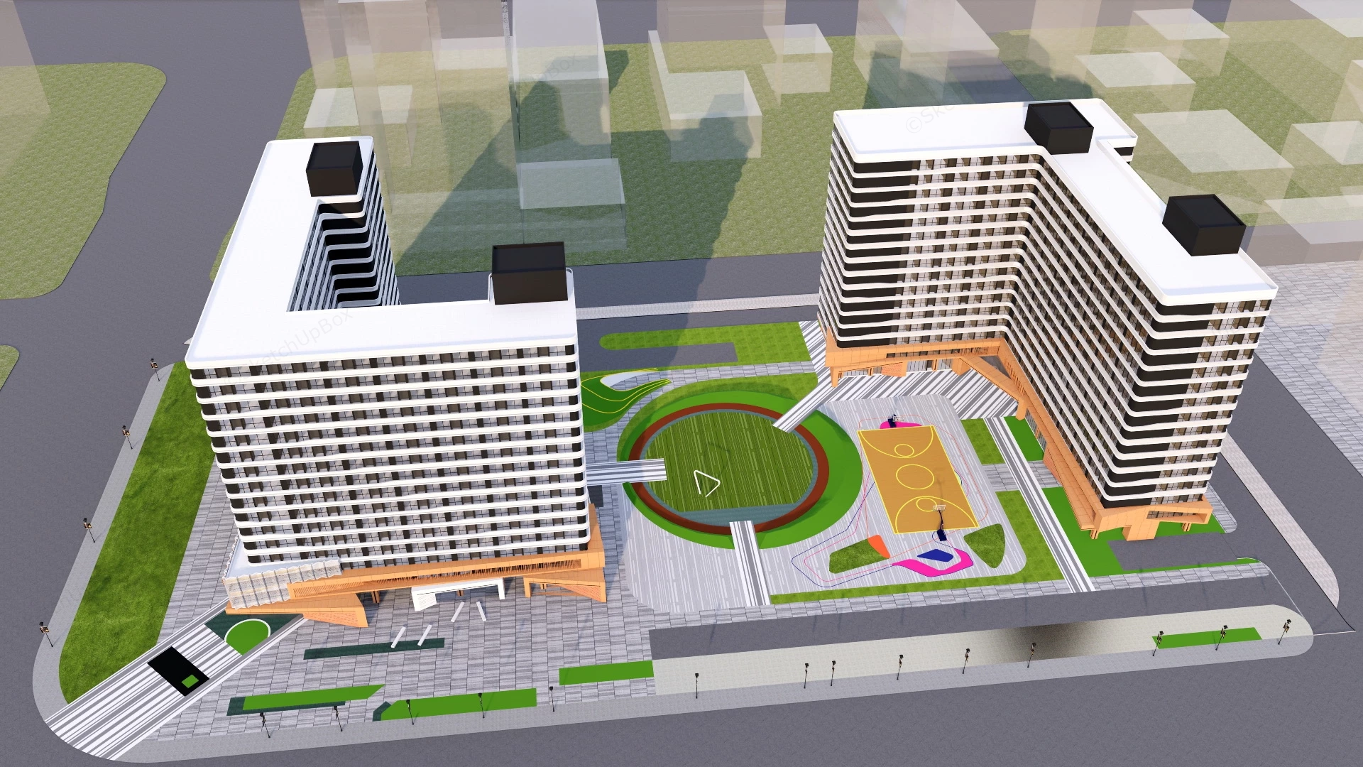 Youth City Residence sketchup model preview - SketchupBox