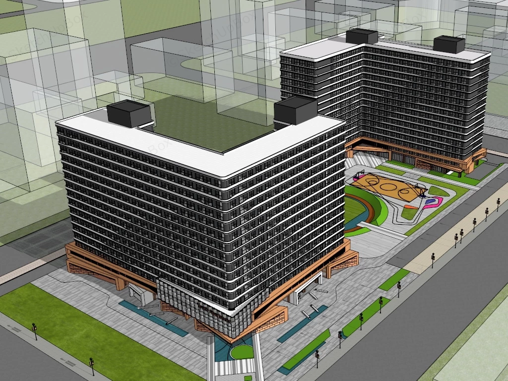 Youth City Residence sketchup model preview - SketchupBox