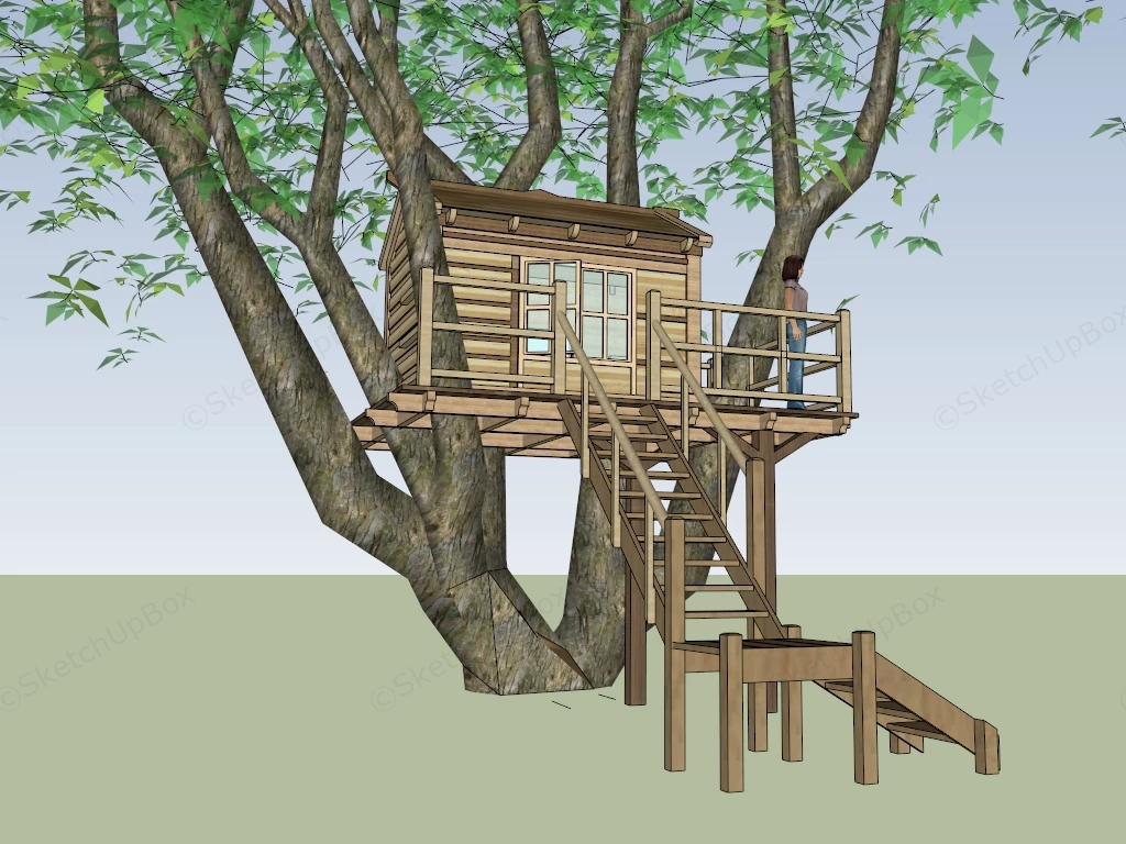 Backyard Treehouse sketchup model preview - SketchupBox