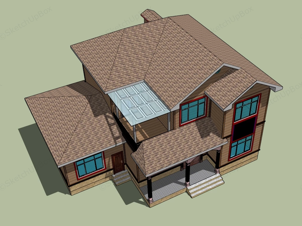 2 Story House sketchup model preview - SketchupBox