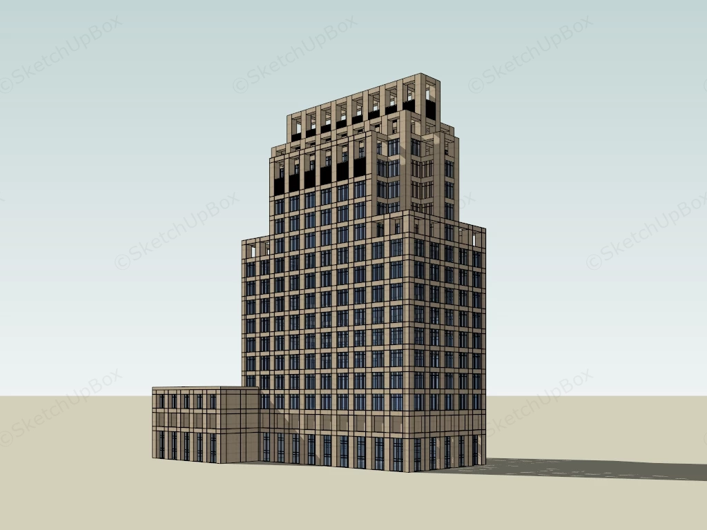Modern Art Deco Office Building sketchup model preview - SketchupBox