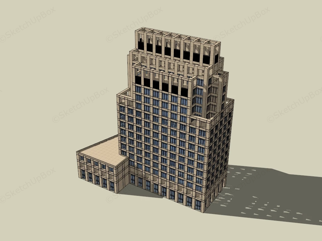 Modern Art Deco Office Building sketchup model preview - SketchupBox