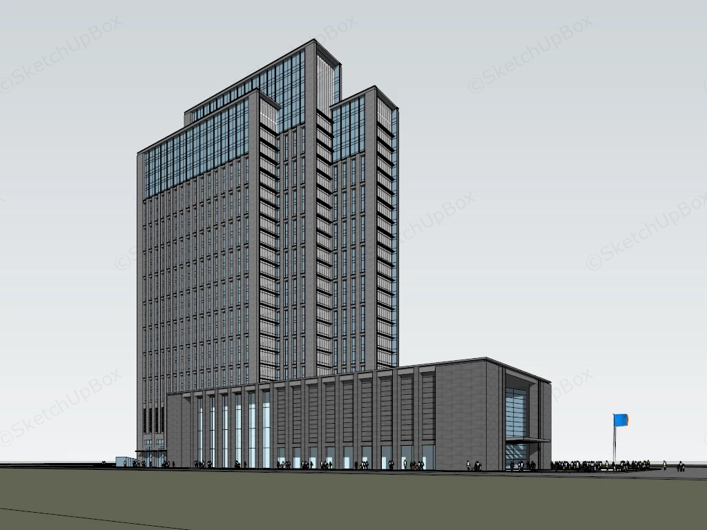 Modern Bank Architecture sketchup model preview - SketchupBox