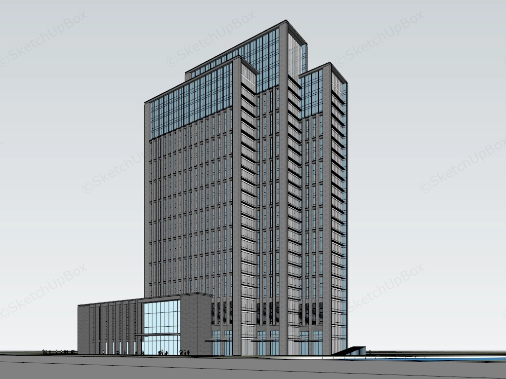 Modern Bank Architecture sketchup model preview - SketchupBox