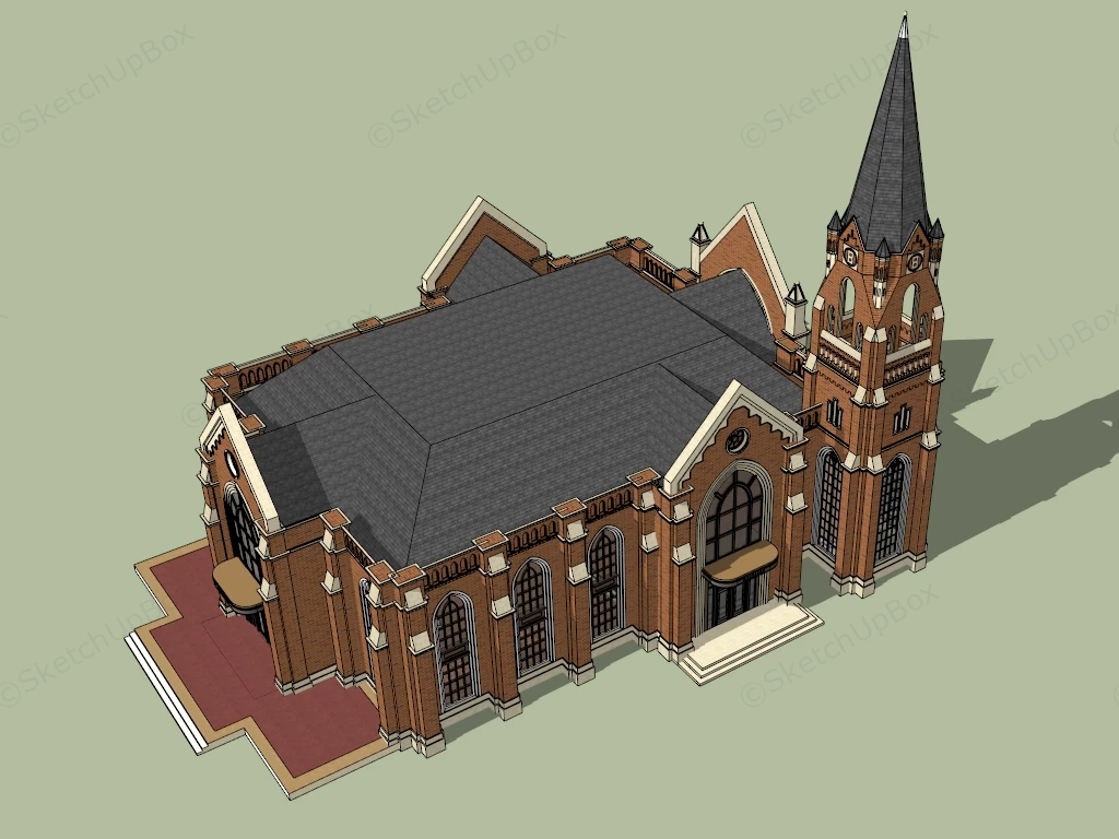 Medieval Church Architecture sketchup model preview - SketchupBox