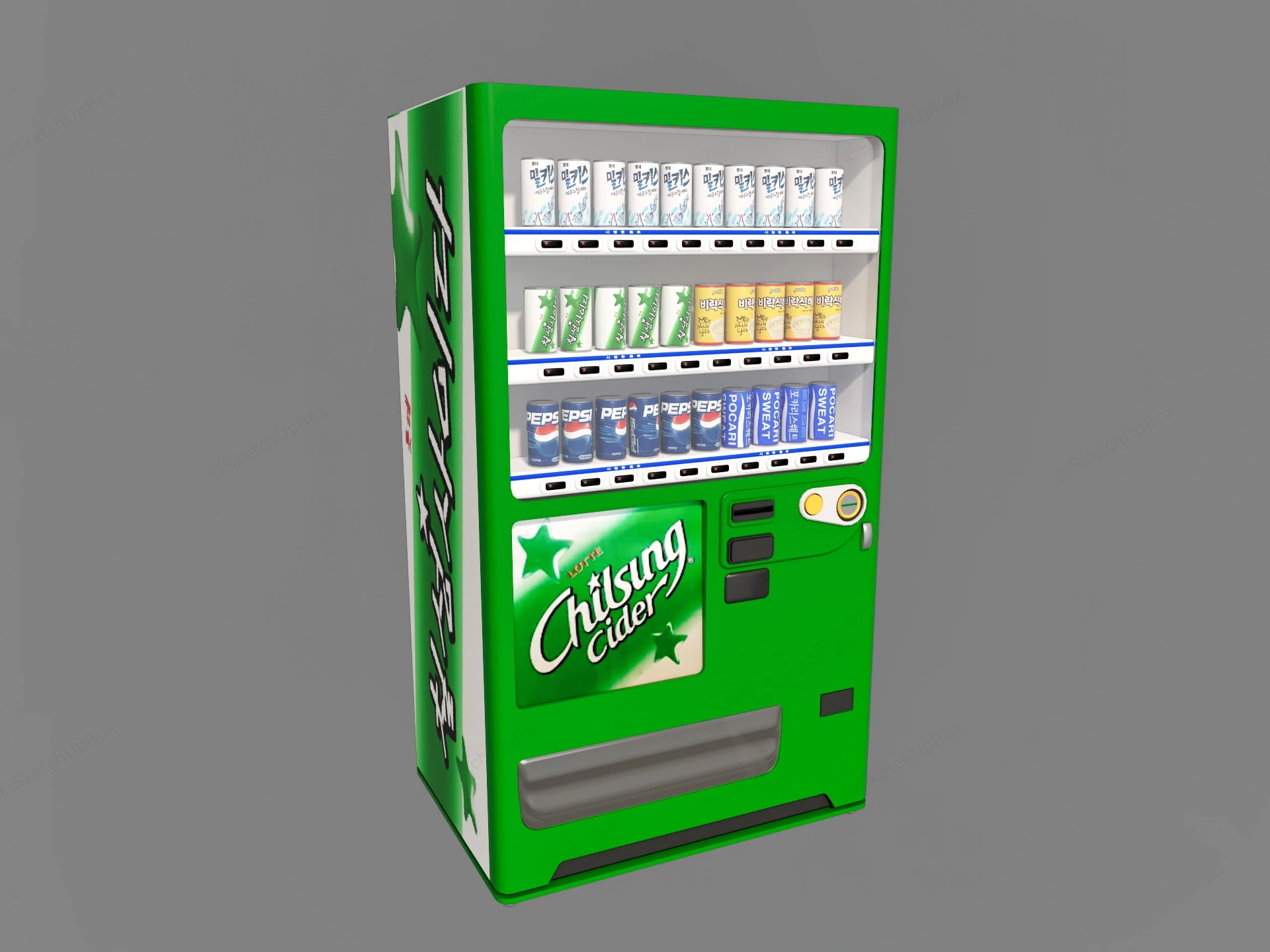 Green Vending Machine sketchup model preview - SketchupBox