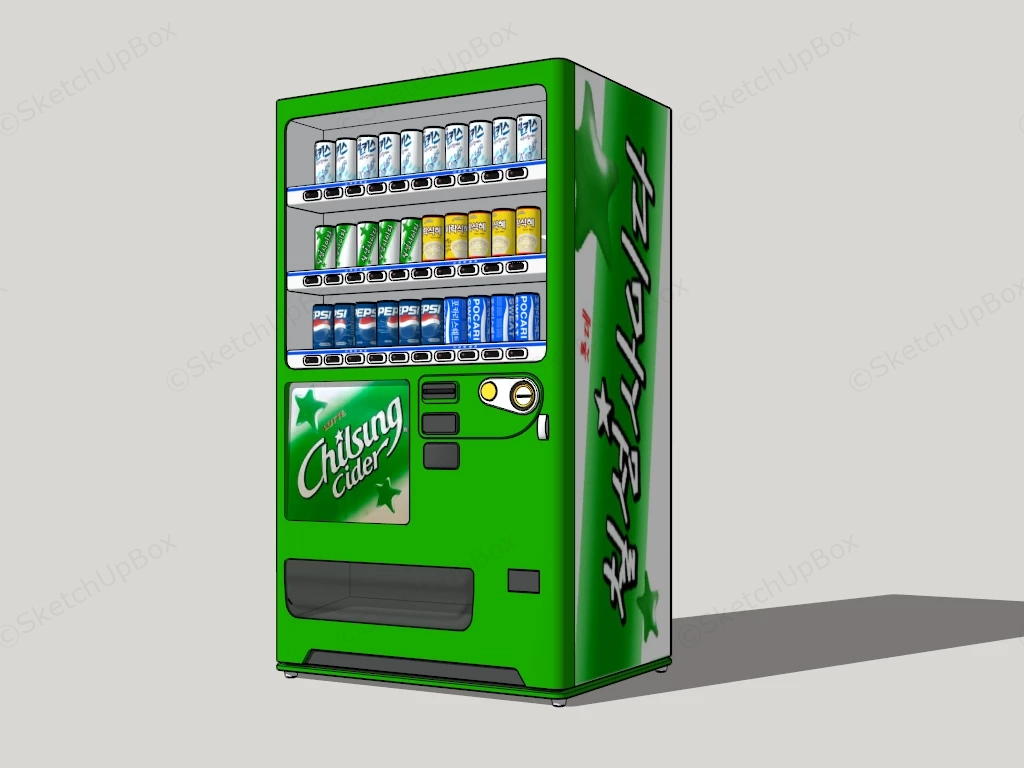 Green Vending Machine sketchup model preview - SketchupBox
