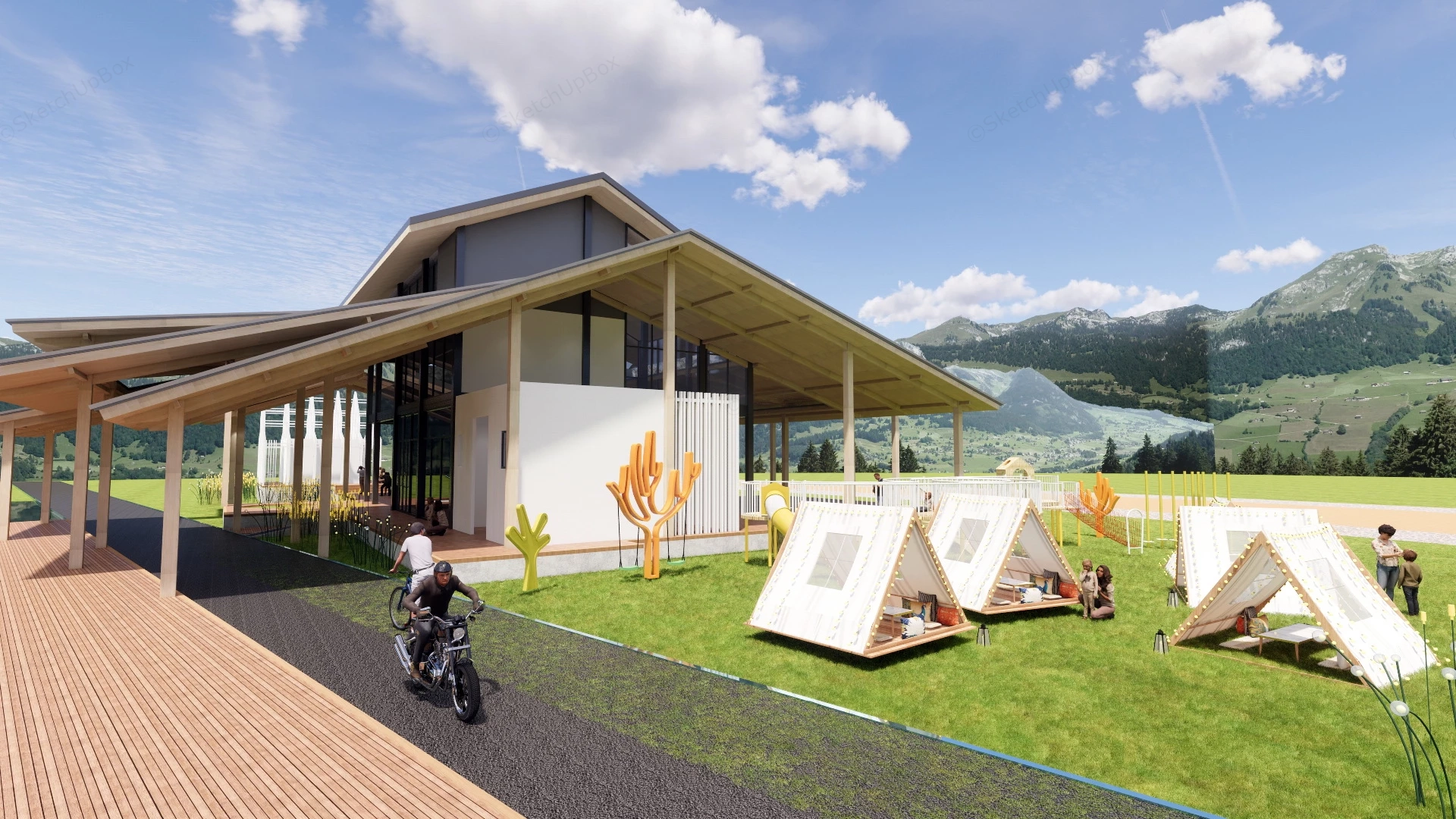 Mountain National Park Campground sketchup model preview - SketchupBox