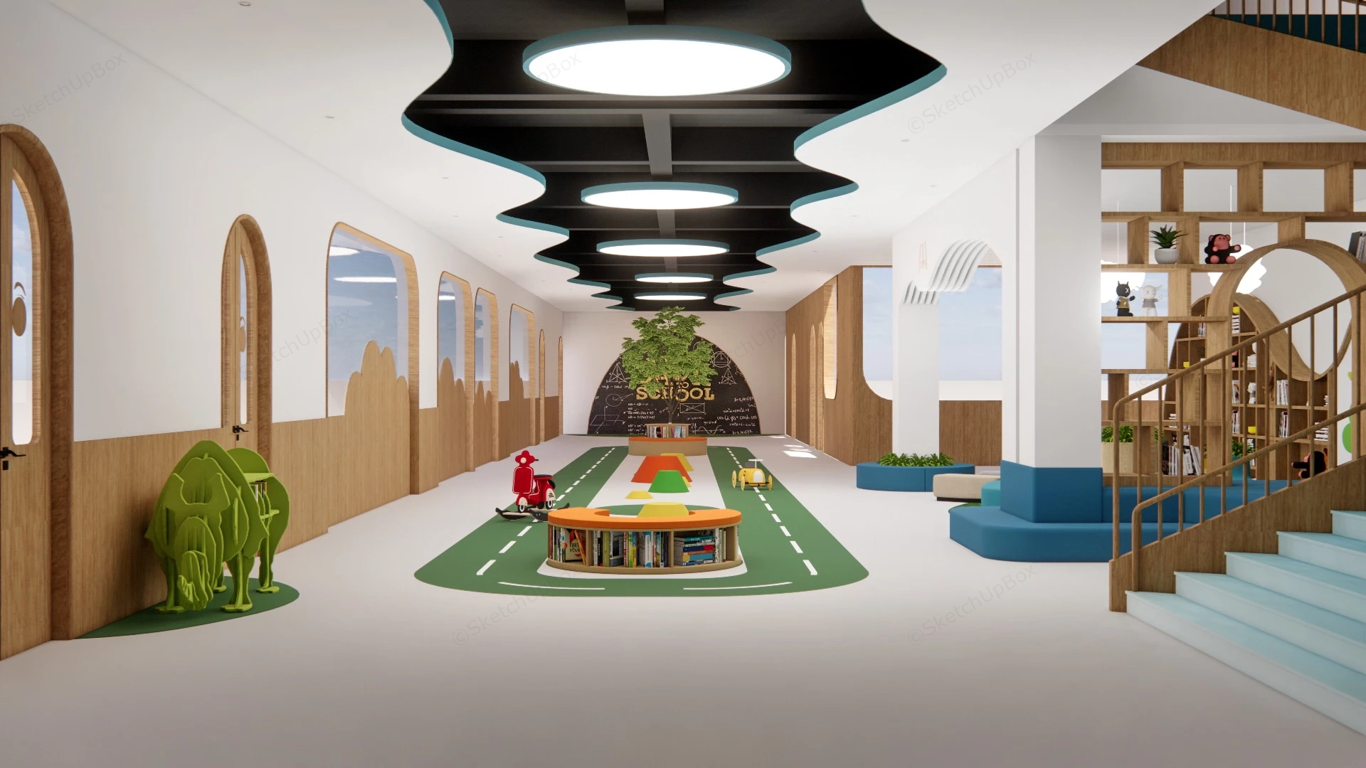 Play School Interior Design sketchup model preview - SketchupBox