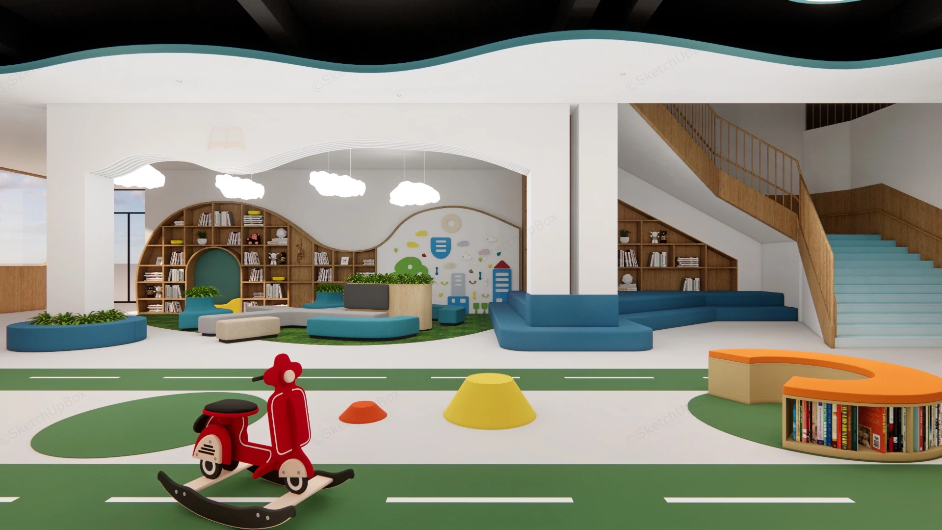 Play School Interior Design sketchup model preview - SketchupBox