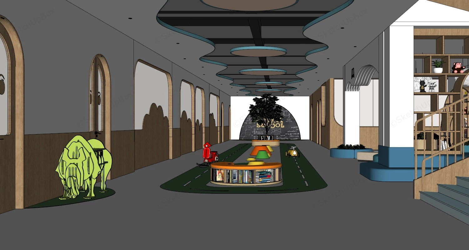 Play School Interior Design sketchup model preview - SketchupBox