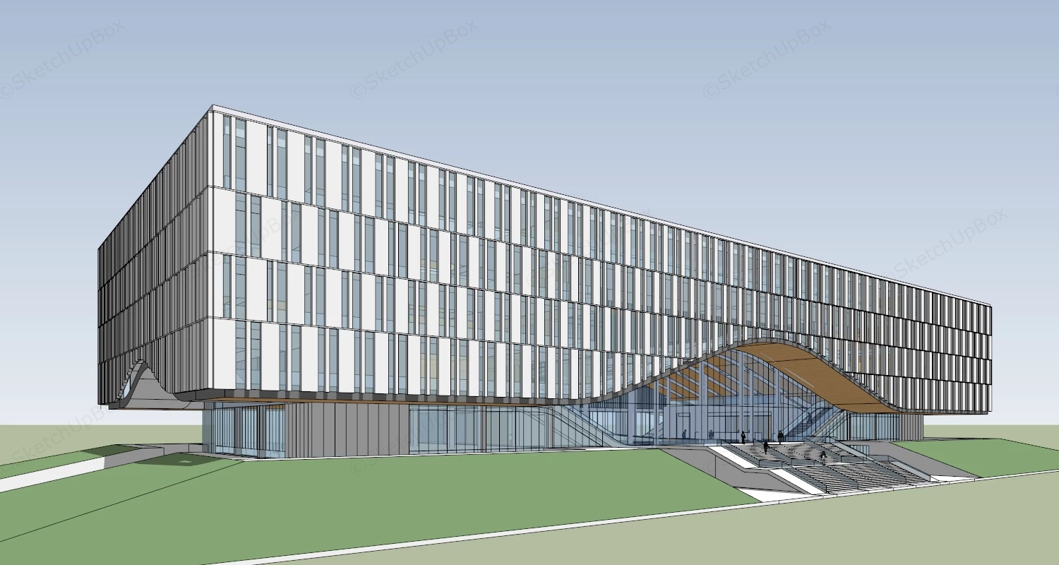 Modern Library Exterior sketchup model preview - SketchupBox