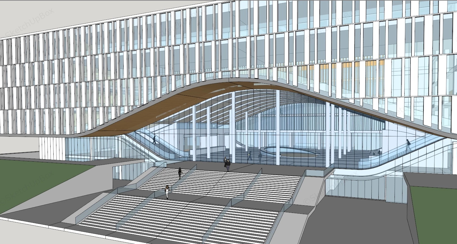 Modern Library Exterior sketchup model preview - SketchupBox