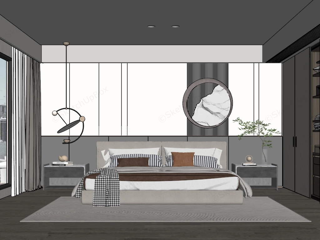 Calming Bedroom Idea sketchup model preview - SketchupBox