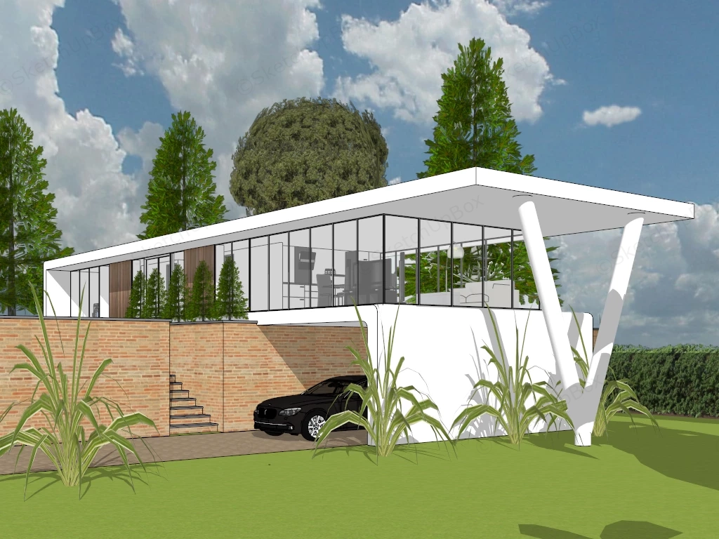 Ultra Modern House Design sketchup model preview - SketchupBox