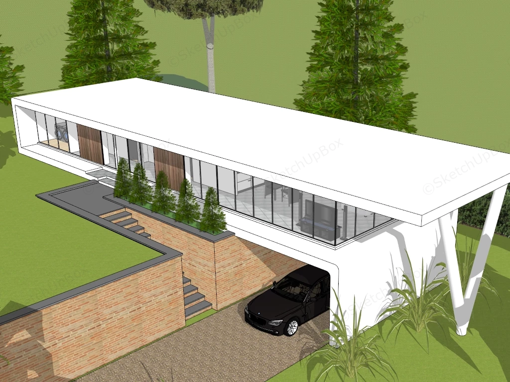 Ultra Modern House Design sketchup model preview - SketchupBox