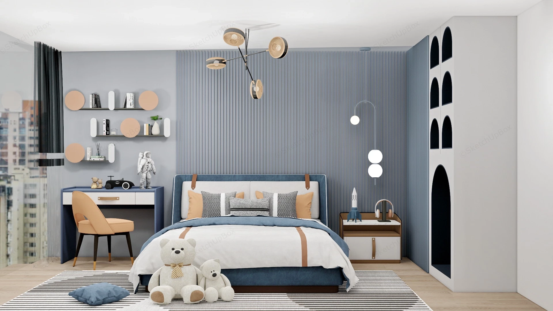 Teenage Boy Room Decor sketchup model preview - SketchupBox