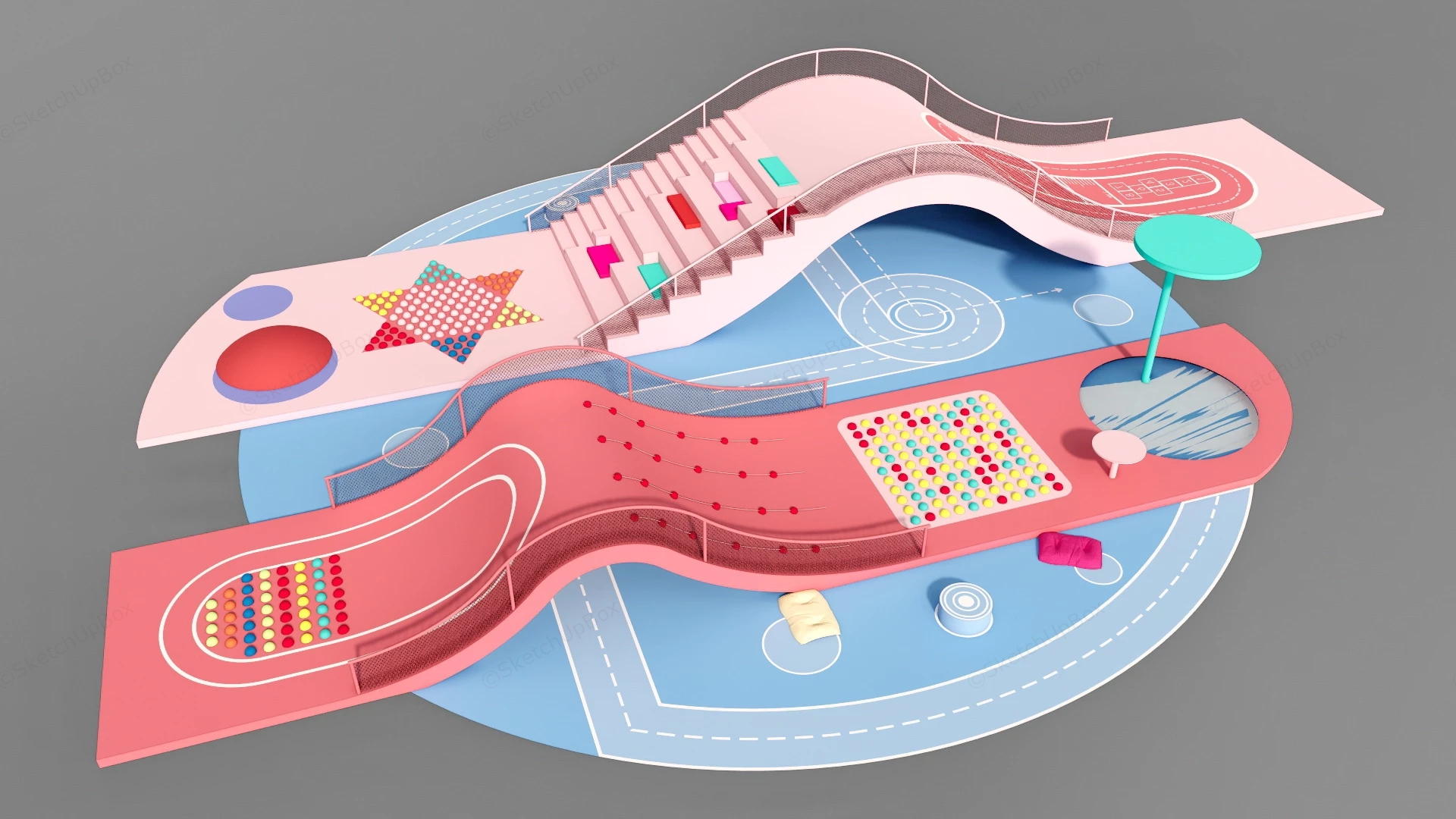 Preschool Playground Equipment sketchup model preview - SketchupBox