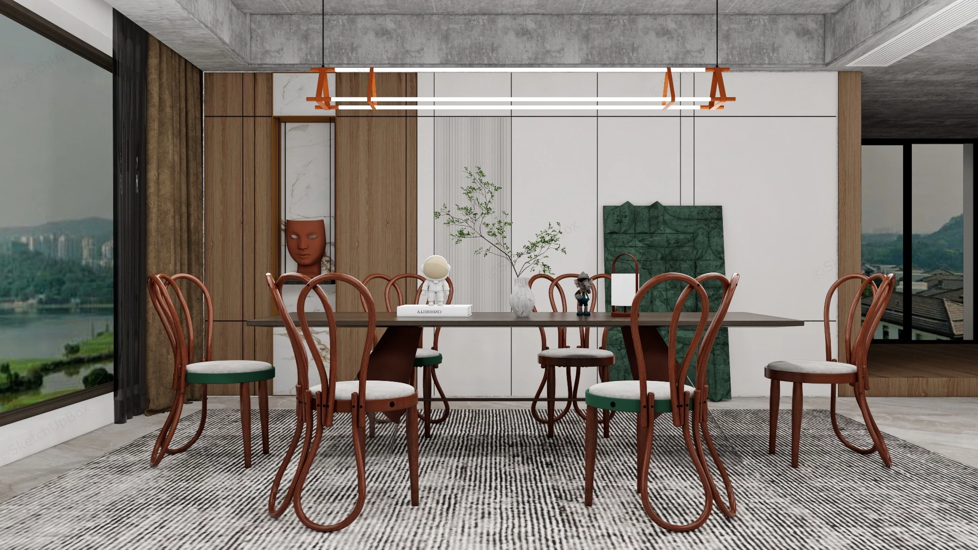 Aesthetic Dining Room Idea sketchup model preview - SketchupBox