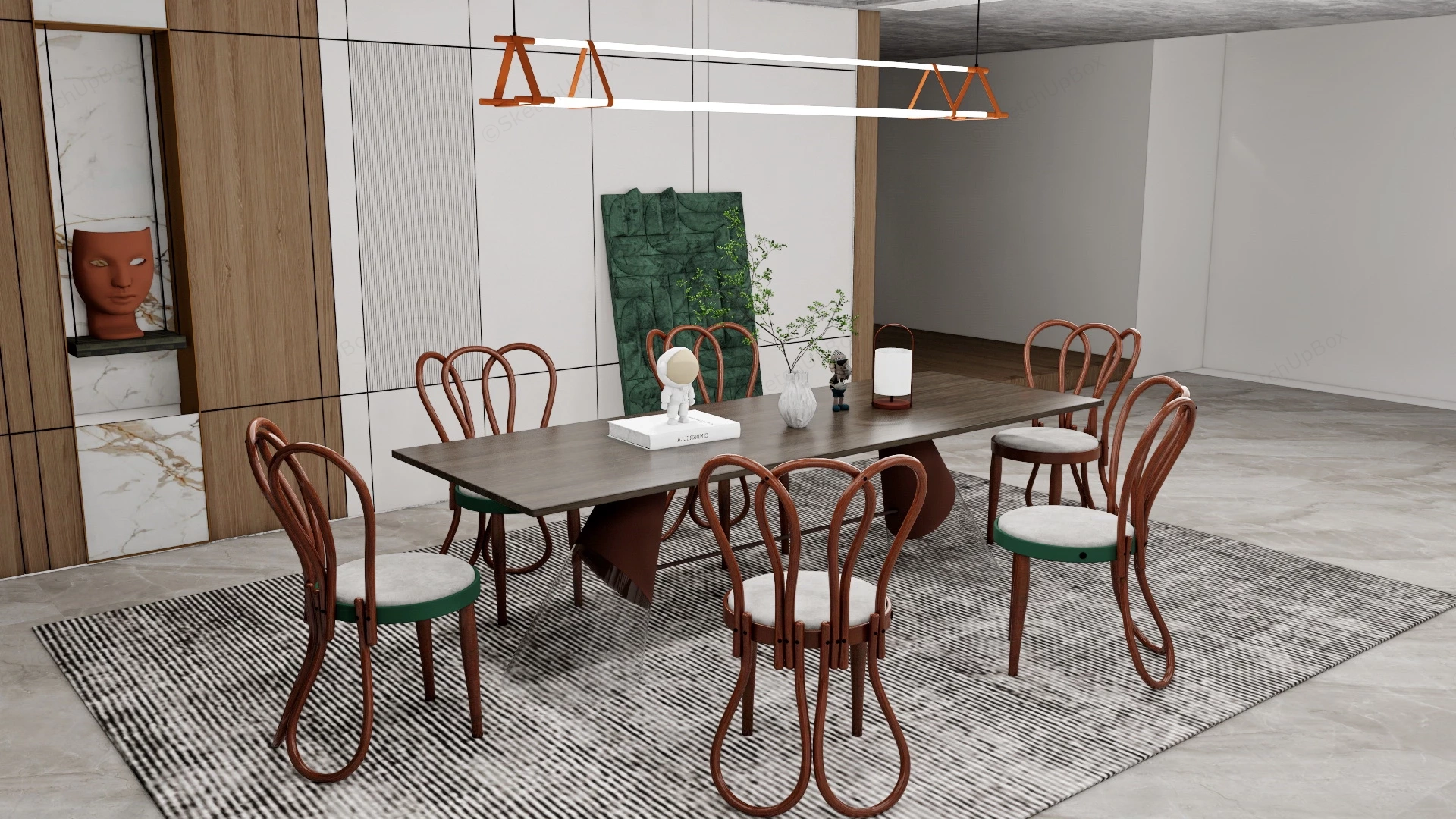 Aesthetic Dining Room Idea sketchup model preview - SketchupBox