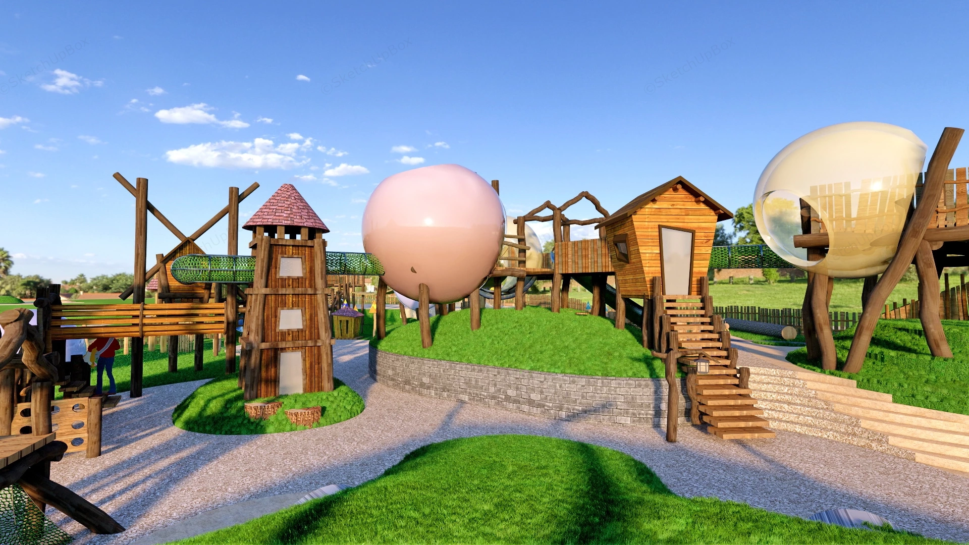 Natural Adventure Playground sketchup model preview - SketchupBox