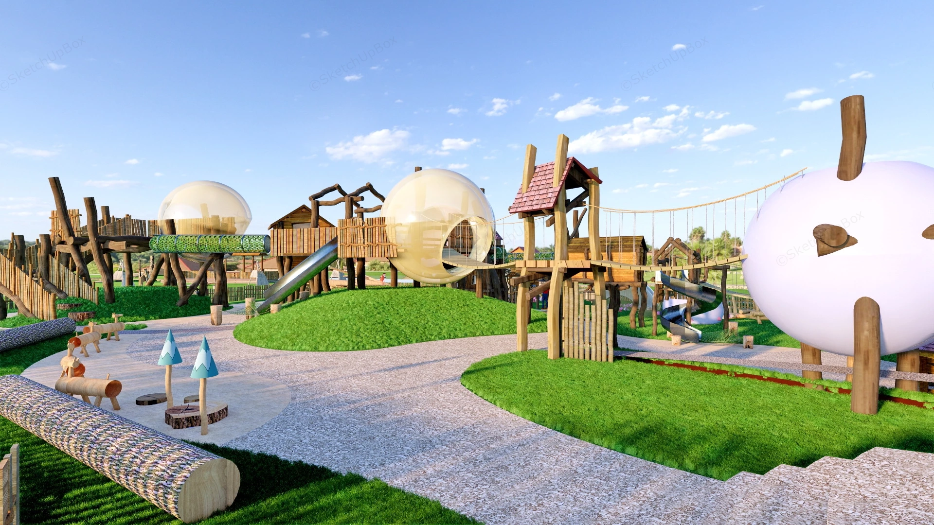 Natural Adventure Playground sketchup model preview - SketchupBox