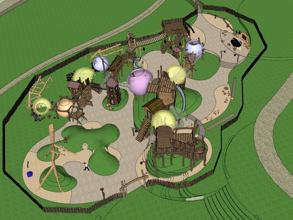 Natural Adventure Playground sketchup model preview - SketchupBox