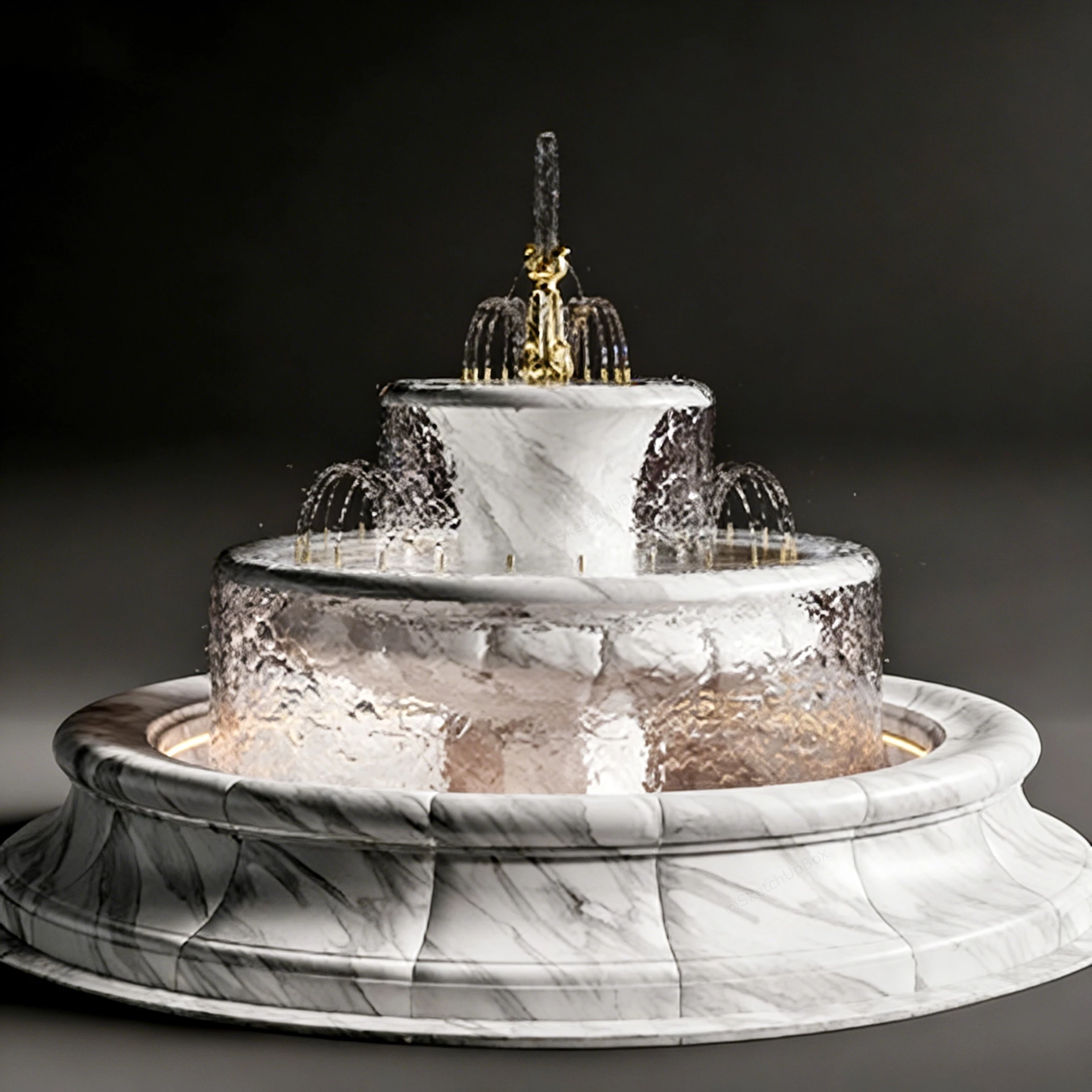 Landscape Fountain Design sketchup model preview - SketchupBox